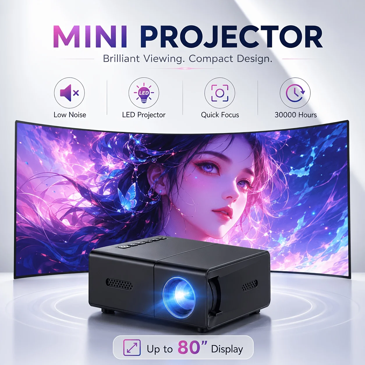 Mini portable projector, compa - Retro Gaming Projector 评论和价格