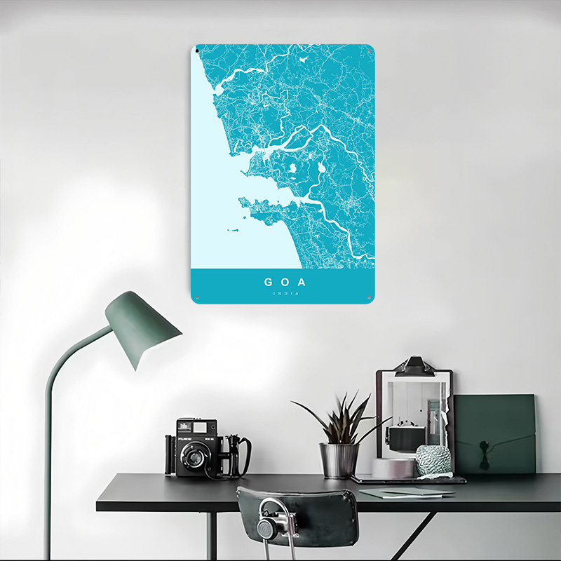 Goa India Map Print Poster Cus - Retro Gaming India 评论和价格